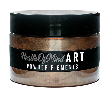 Health of Mind Art Copper Brown 50g Pearlescent Mica Powder for Epoxy Resin jar close-up