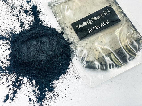 Health of Mind Art Jet Black 50g Pearlescent Pigment Mica Powder for Epoxy Resin