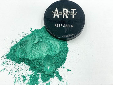 Health of Mind Art Pearlescent Pigment Mica Powder for Epoxy Resin - Reef Green 50g