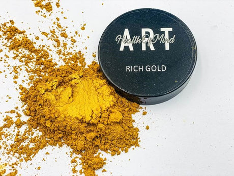 Health of Mind Art Rich Gold 50g Pearlescent Pigment Mica Powder for Epoxy Resin