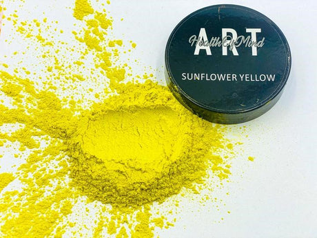 Health of Mind Art Pearlescent Pigment Mica Powder for Epoxy Resin - Sunflower Yellow 50g