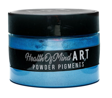 Health of Mind Art Whitsundays Blue 50g Pearlescent Mica Powder for Epoxy Resin bottle close-up