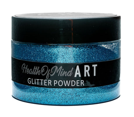 Electric Blue 50g Metallic Glitter Powder for Epoxy Resin - Shimmery metallic finish with rainbow effect. Suitable for resin art