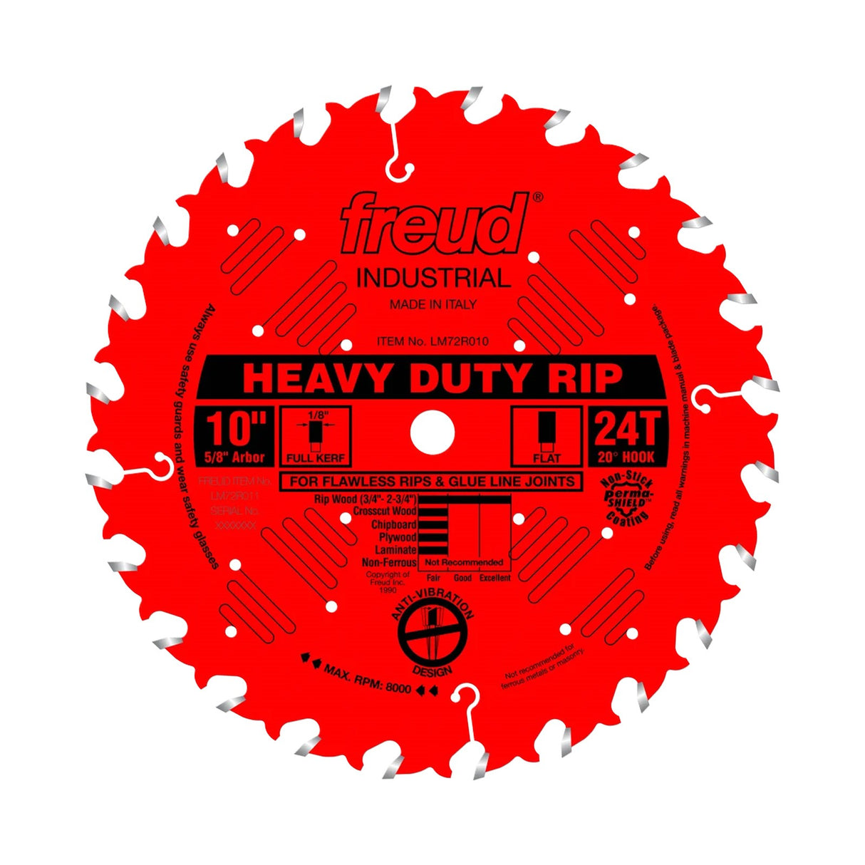 Freud Heavy-Duty Rip Cut Circular Saw Blade 254mm Diameter 15.9mm Bore 24 Teeth