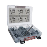 Milescraft PocketScrewKit350 T20 zinc-coated star screws in various sizes, ideal for woodworking projects