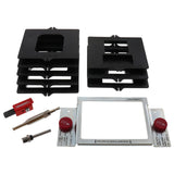 Milescraft HingeMate 350 template set for hinge, strike, and latch plate mortices on a wooden door