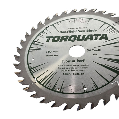 Torquata 160mm Diameter 20mm Bore Thin Kerf General Purpose Circular Saw Blade suits Circular Power Saws
