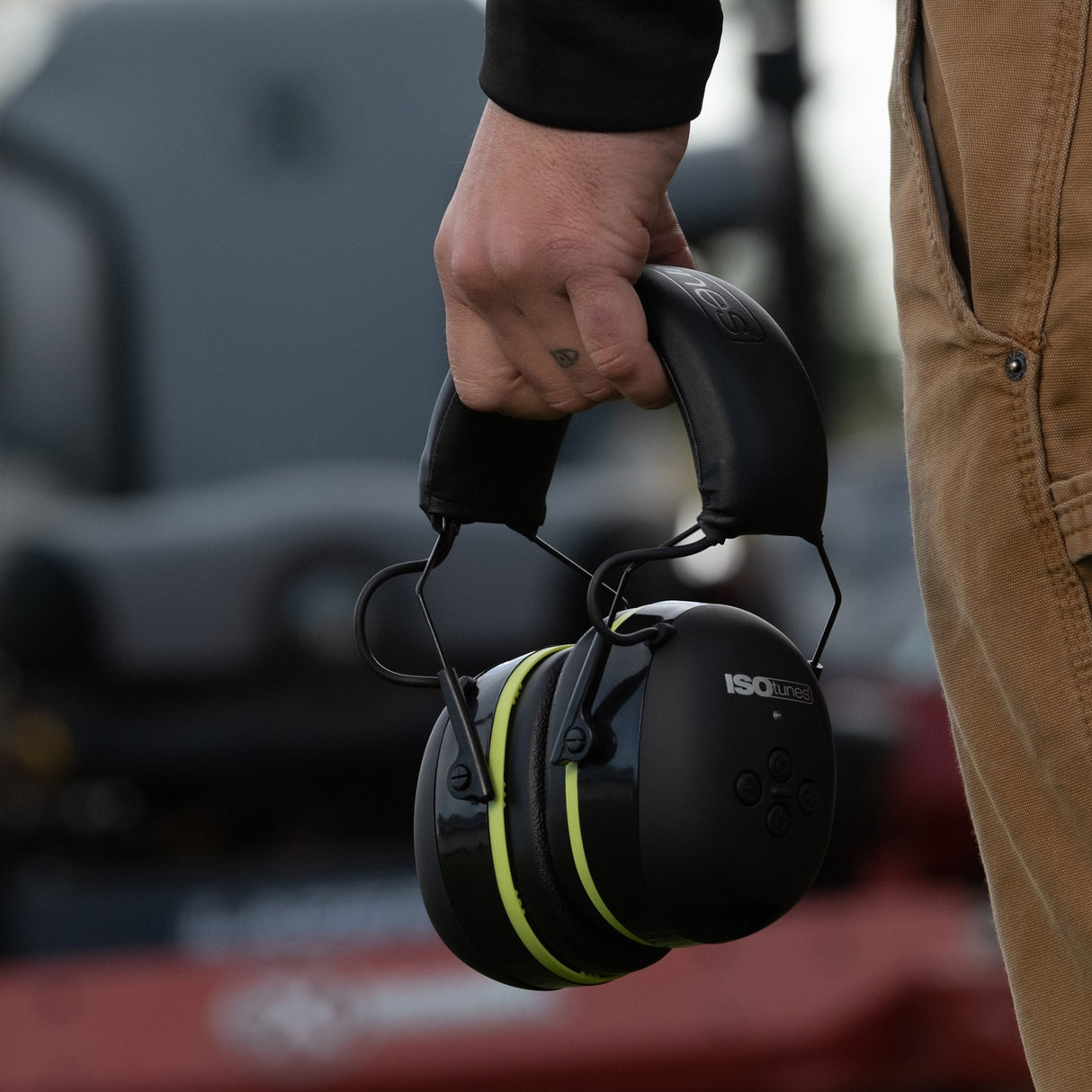 ISOtunes Air Defender Bluetooth Earmuffs - Black/Green Headphones