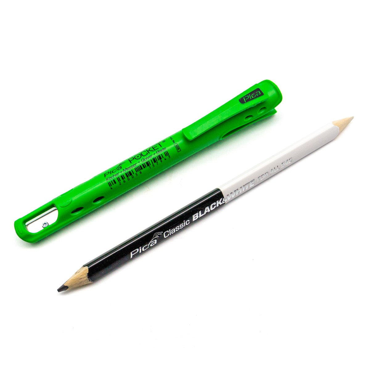 Pica Classic 546 Black & White Pencil and Pocket Quiver & Blade with Clip