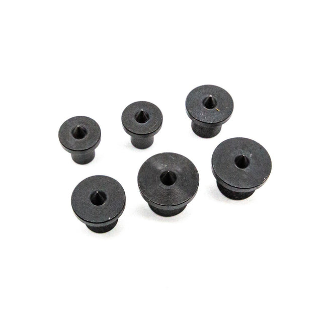Milescraft Metric Dowel and Tenon Centre Finder Set of 6 in use on wood