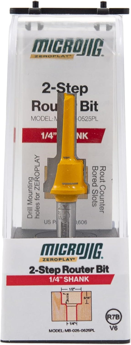 MicroJig Matchfit Two Step Plunge Router Bit 1/4in Shank