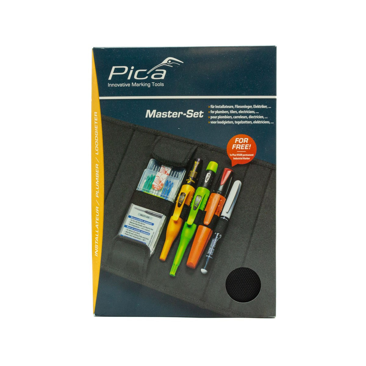Pica 6-Piece Master Plumbers Marking Set with Protective Case suits Concrete, Tile & Metals Wet or Dry