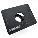 Sherwood Router Lift & Aluminium Mounting Plate for 3.5in Round Body Router Motors