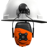 ISOtunes LINK 2.0 Bluetooth Helmet Mounted Earmuffs Hearing Protection Noise Cancellation - Black/Orange Headphones