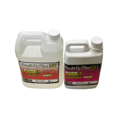 Health of Mind Art Pure Tough Coating Resin Clear Gloss Finish - Applying epoxy resin on timber surface