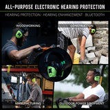 ISOtunes LINK Aware Bluetooth Earmuffs Hearing Protection Noise Cancellation - Green/Black Headphones