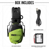 ISOtunes LINK Aware Bluetooth Earmuffs Hearing Protection Noise Cancellation - Green/Black Headphones