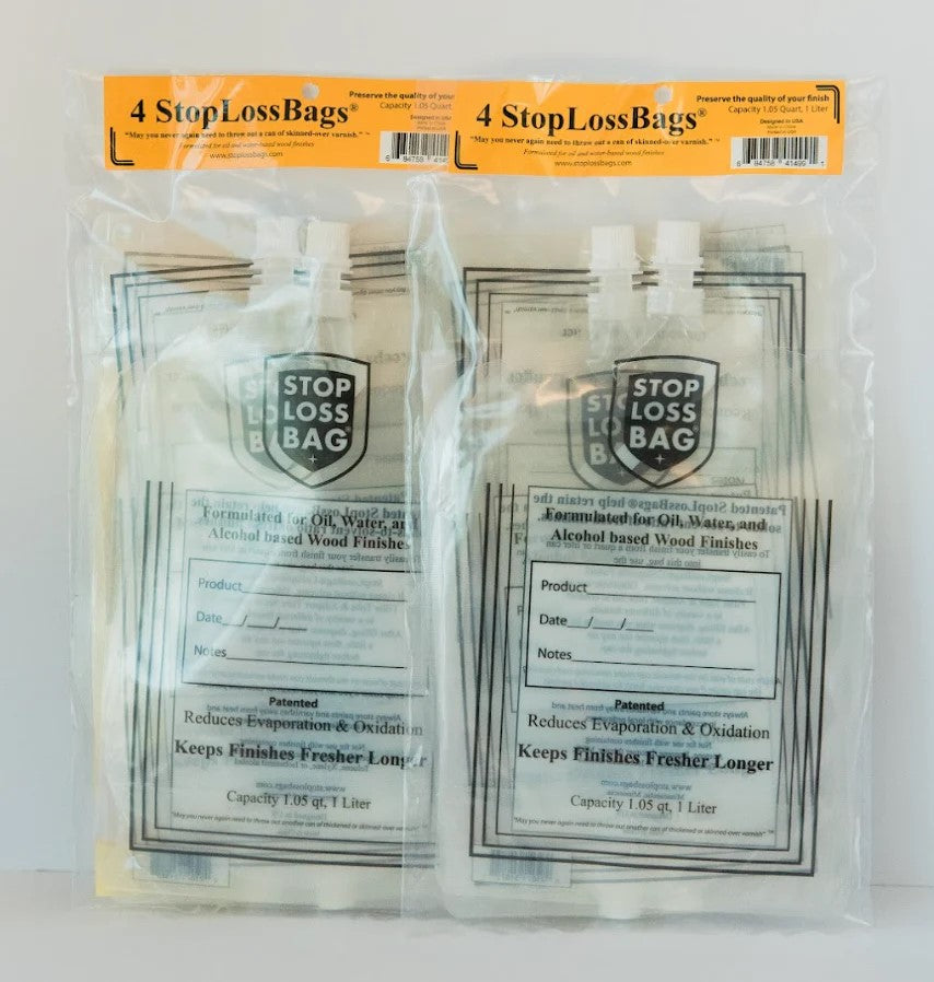 StopLossBag Pouch Airtight Wood Finish Preserver Set of 8 Pouches