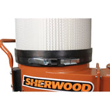 Sherwood 1HP Dust Collector Pleated Filter, side view showing compact design