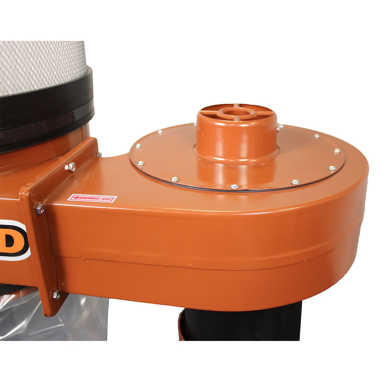 Sherwood 1HP Dust Collector with Pleated Filter in compact woodworking space