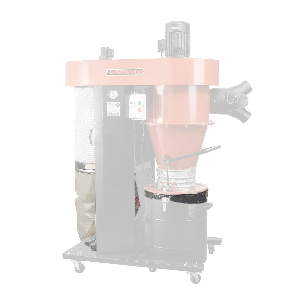 Sherwood SCDC-1500 Two-Stage Dust Extractor Plastic Filter Collection Bags Pack of 10 in woodworking workshop setting