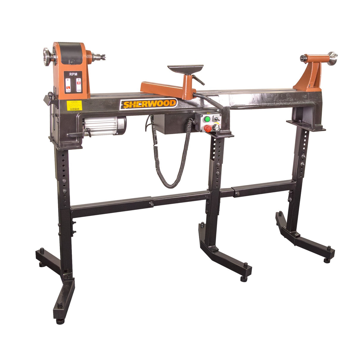 Sherwood Midi EVS Wood Lathe with Bed Extension & Stand 350mm Swing 750W 1HP
