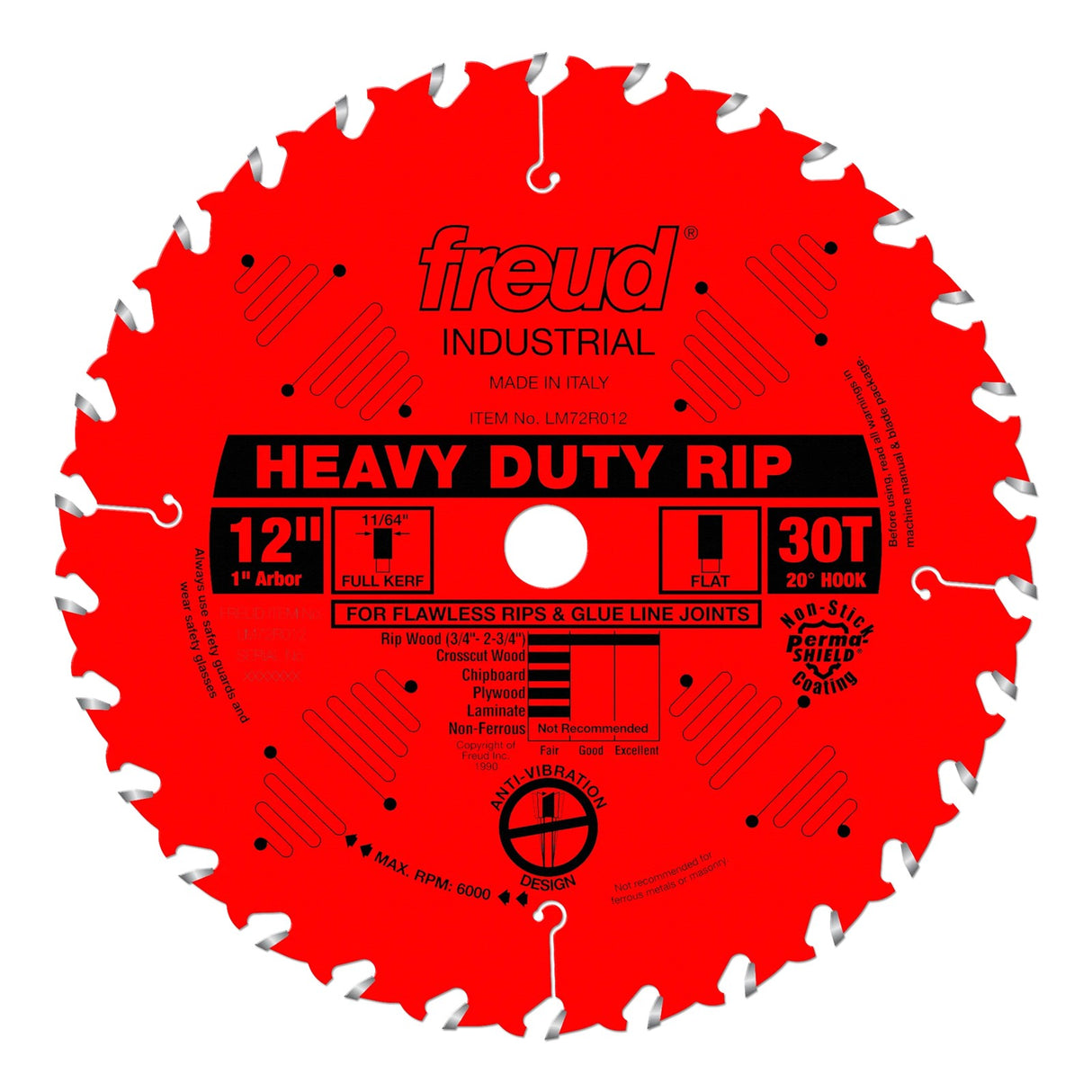Freud Heavy-Duty Rip Cut Circular Saw Blade 305mm Diameter 25.4mm Bore 30 Teeth