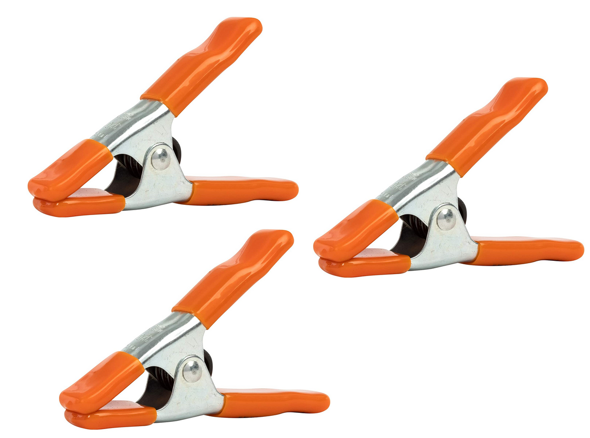 Pony Jorgensen Set of 3 Metal Spring Clamps 25mm Capacity with Non-Mar