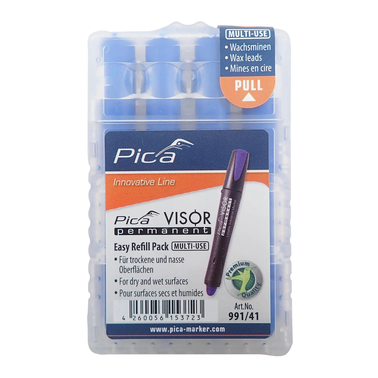 Pica Blue Refills for Visor Permanent Marking Crayon