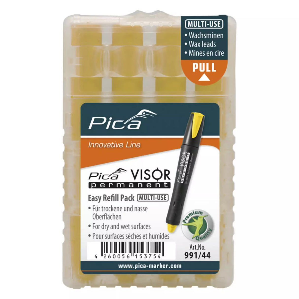 Pica Yellow Refills for Visor Permanent Marking Crayon