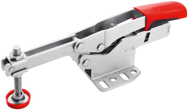 Armor Tool Auto-PRO Large Horizontal Toggle Clamp in action, clamping securely in woodworking setup