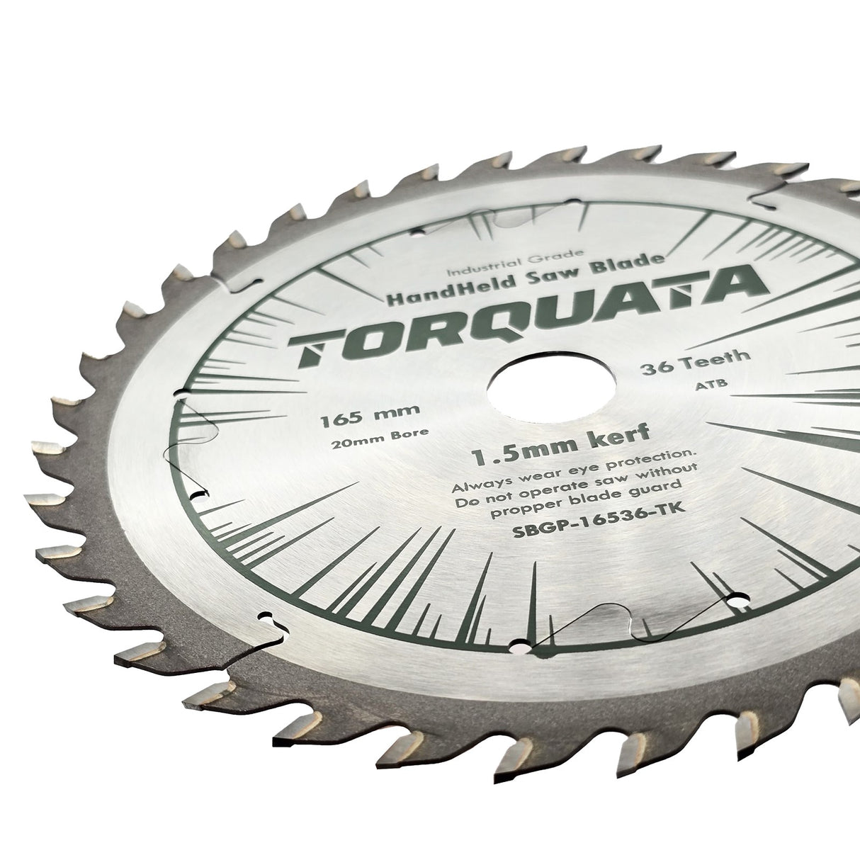 Torquata 165mm Diameter 20mm Bore Thin Kerf General Purpose Circular Saw Blade suits Circular Power Saws