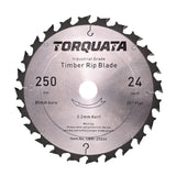 Torquata 250mm Diameter 30mm Bore Rip Cut Circular Saw Blade suits Circular Power Saws