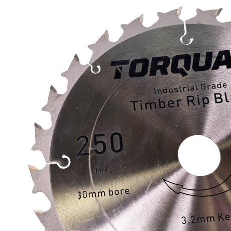 Torquata 250mm Diameter 30mm Bore Rip Cut Circular Saw Blade suits Circular Power Saws