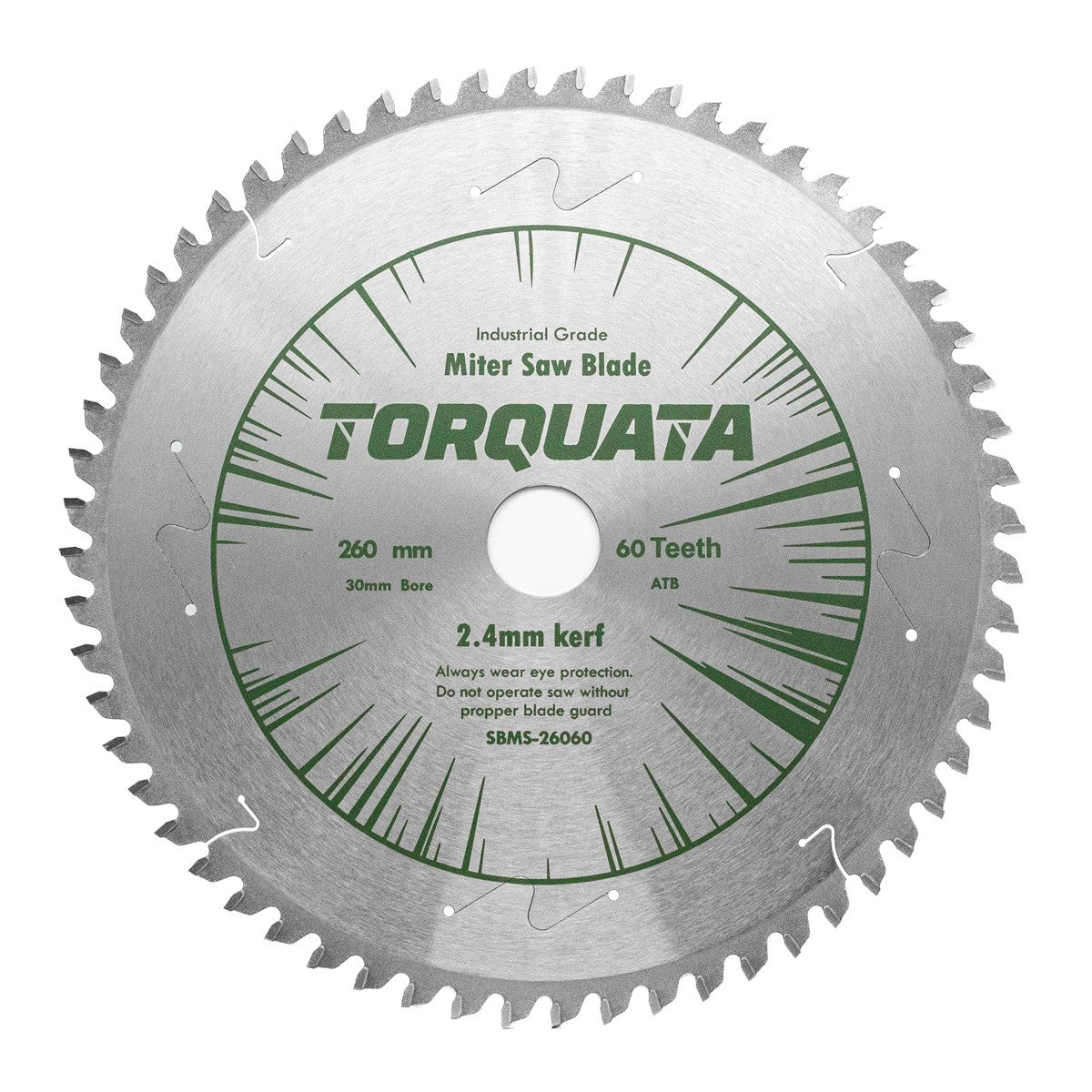 Torquata 260mm Diameter 30mm Bore Standard Kerf Circular Saw Blade suits Mitre Saws