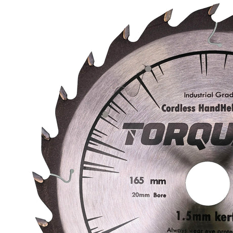 Torquata 165mm Diameter 20mm Bore Extra Thin Kerf Rip Cut Circular Saw Blade suits Circular Power Saws