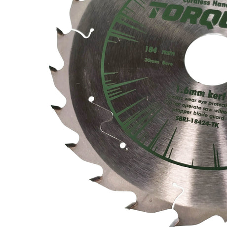 Torquata 184mm Diameter 30mm Bore Extra Thin Kerf Rip Cut Circular Saw Blade suits Circular Power Saws