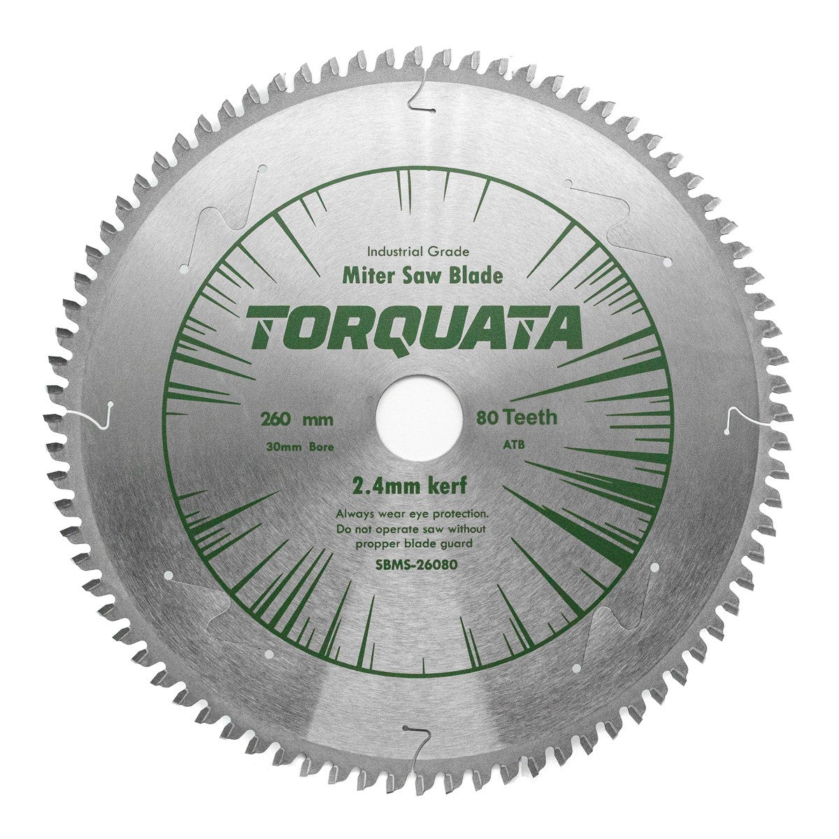 Torquata 260mm Diameter 30mm Bore Fine Finish Circular Saw Blade suits Mitre Saws
