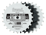 Freud 203mm Super Stacked Dado Set showcasing clean dado cuts in solid timber and composite materials