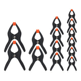 Pony Jorgensen Set of 14 Plastic Spring Clamps 19-76mm with Pivoting Jaw Pads