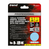 Trend Pro Mesh Sanding Discs with Pad Saver 125mm 80G/120G/180G Pack of 7