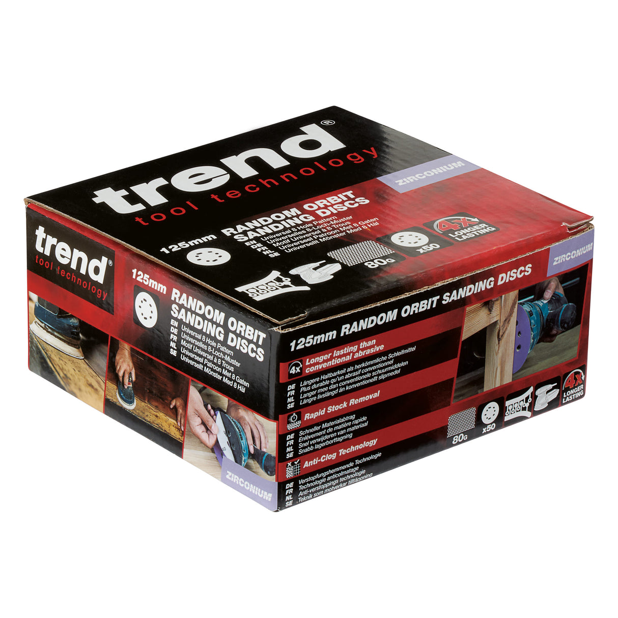 Trend Random Orbital Sanding Discs 125mm Pack of 50