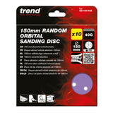 Trend Random Orbital Sanding Discs 150mm Pack of 10
