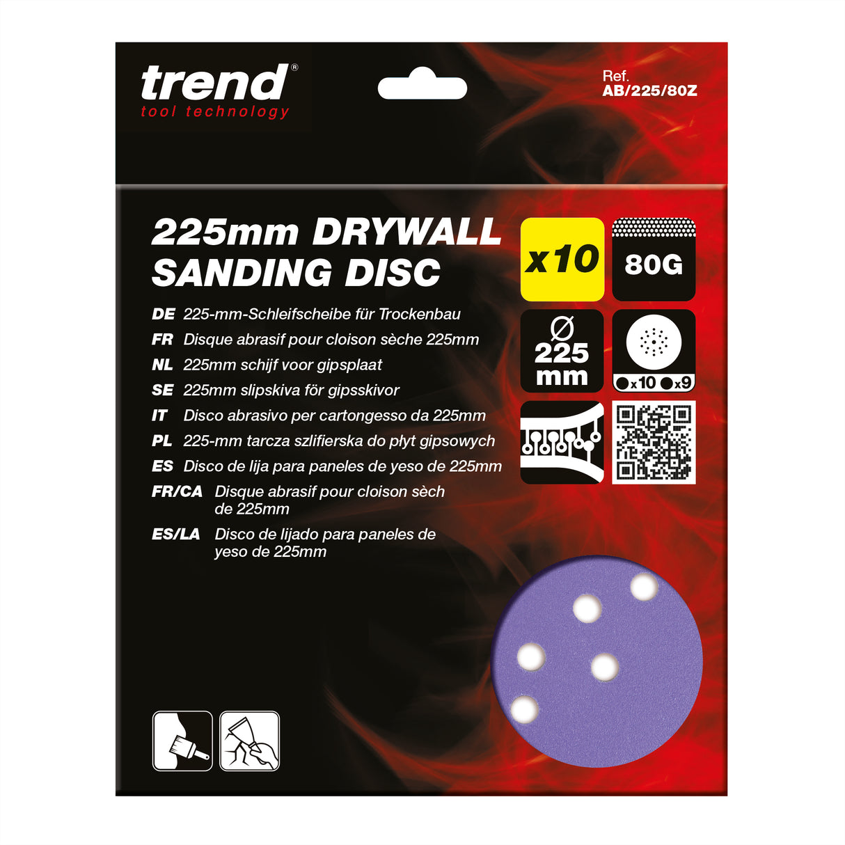 Trend Drywall Sanding Disc 225mm Pack of 10