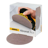 Mirka Abranet Ace Ceramic Sanding Discs - 150mm Mix Coarse Pack of 50 in Packaging