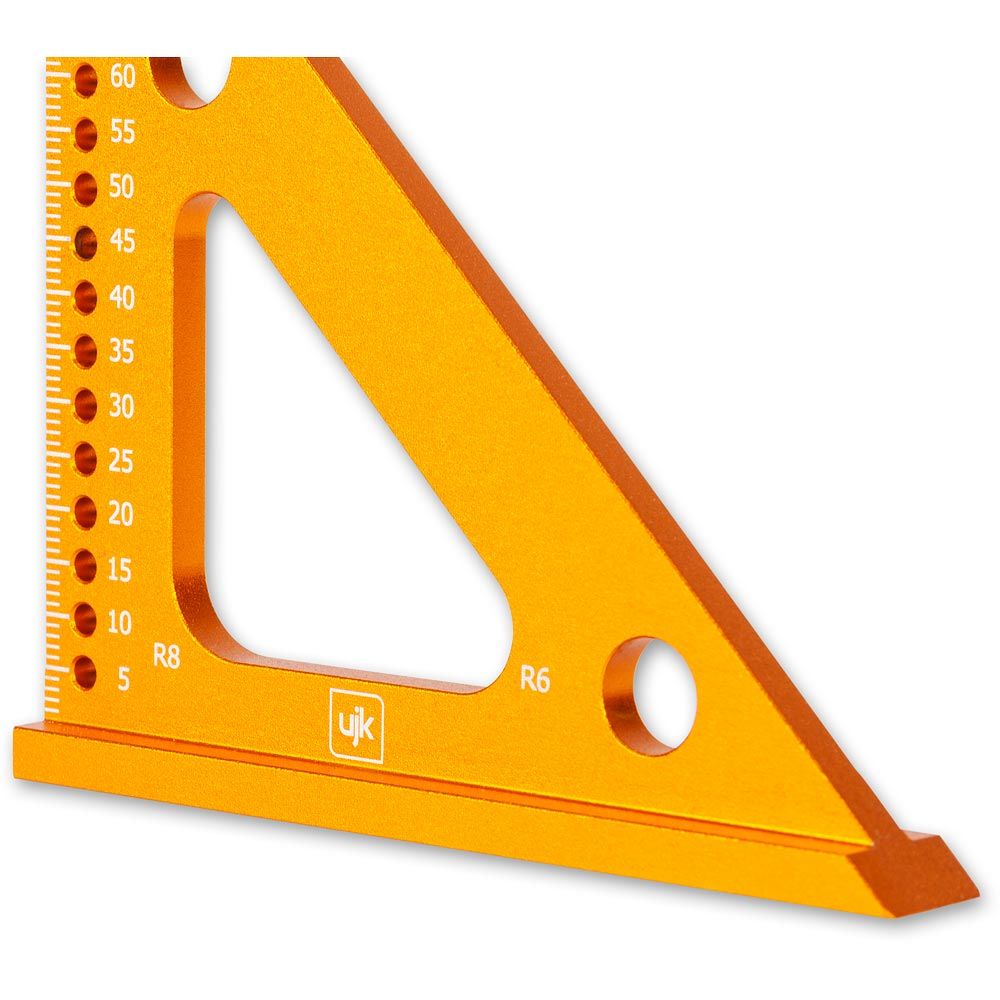 UJK Set of 2 Compact Speed Squares 75mm & 125mm with Marking Holes Anodised Aluminium