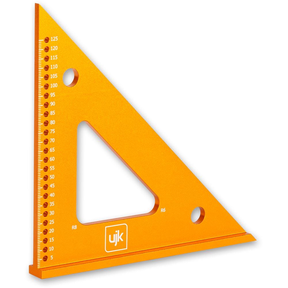 UJK Set of 2 Compact Speed Squares 75mm & 125mm with Marking Holes Anodised Aluminium