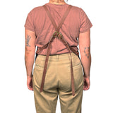 En Mina Carvers Apron 3 Pockets Denim & Tan Leather