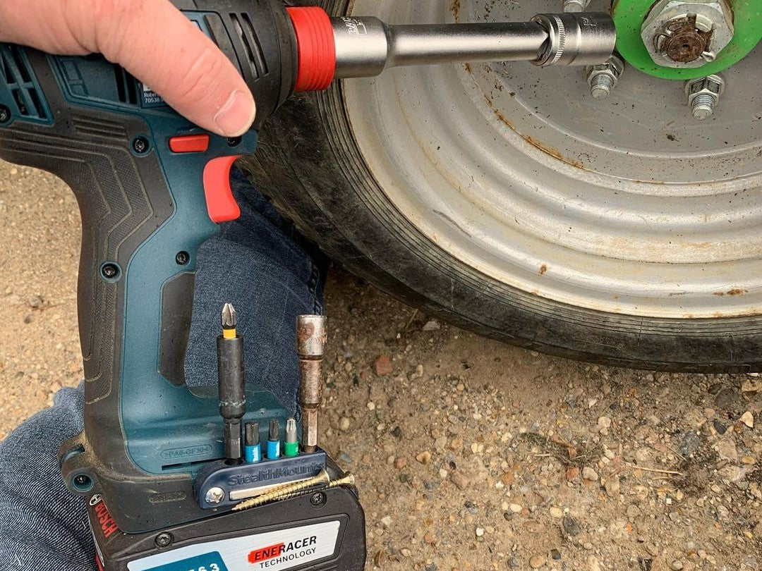 StealthMounts Magnetic Bit Holder for Bosch ProCore & Professional Tools 18V Pack of 2 Blue