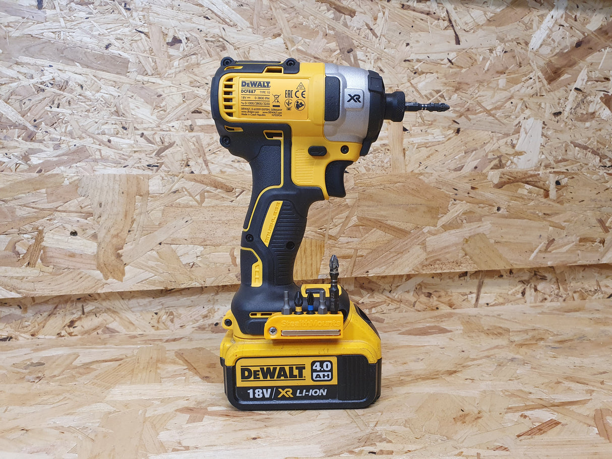 StealthMounts Magnetic Bit Holder for Dewalt XR Tools 18V Pack of 2 Yellow